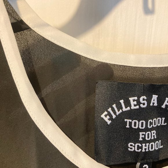 Filles a Papa FAP women's size II (medium) TOO COOL FOR SCHOOL wide arm tank top - Picture 4 of 5